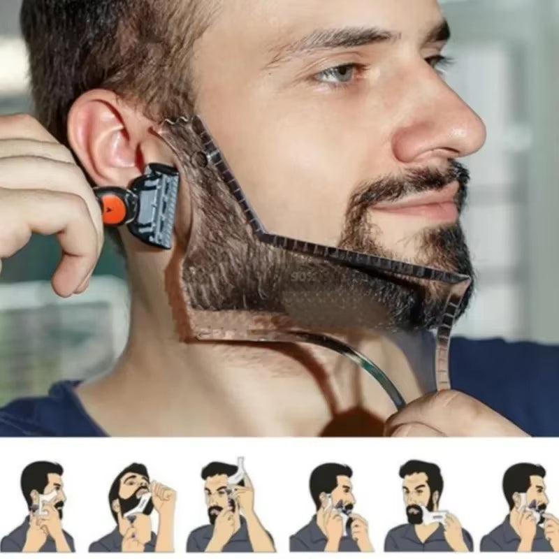 5Pc Men Beard Shaping Styling Template Comb Transparent Men&