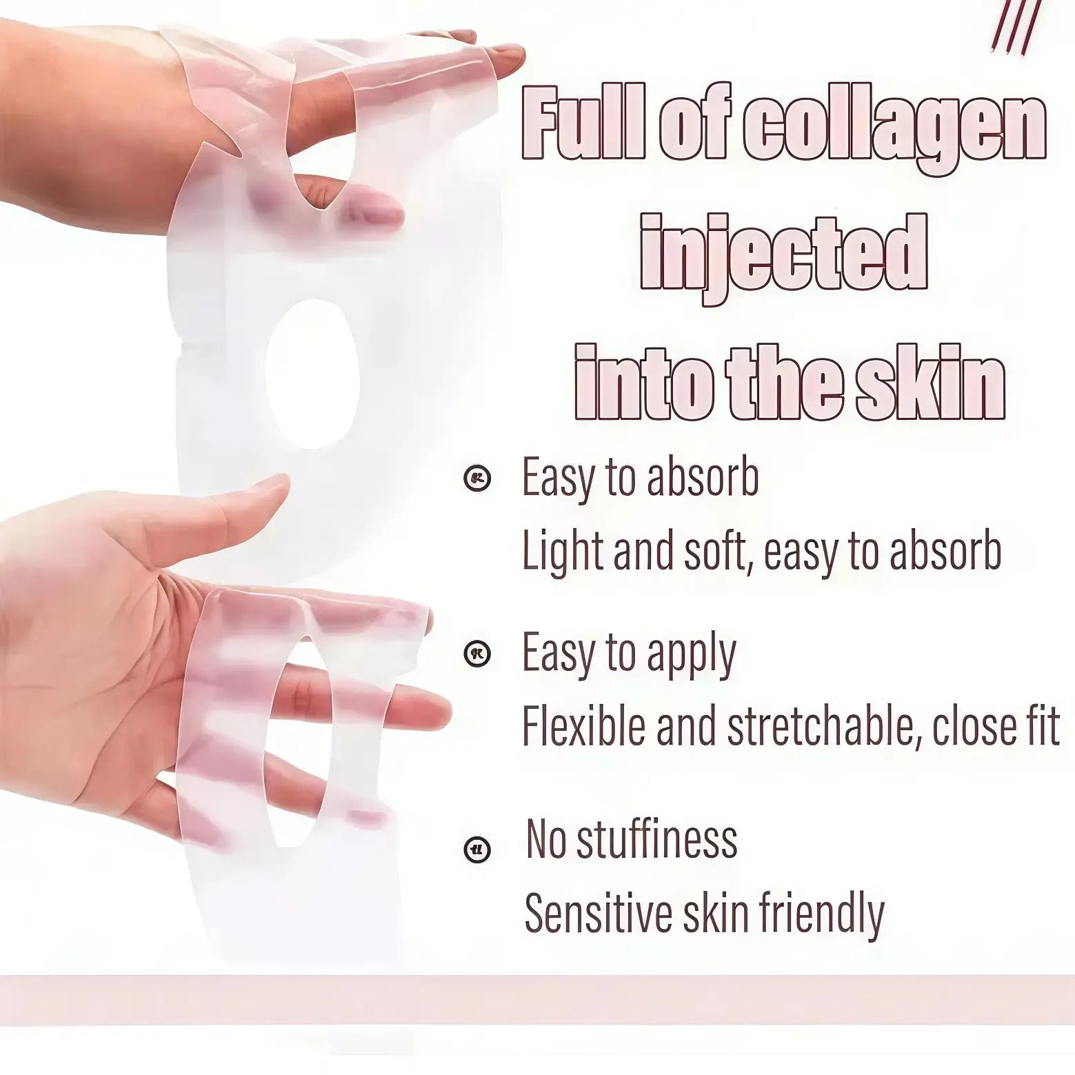Quasi Collagen Glow up Mask 2.0, Quasi Biocollagen Face Mask, Firm Skin Deep Hydratingmasks for Wrinkle Reduction and Poreminimization - Glow like Glass Skin