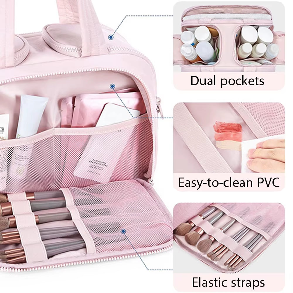 Large Capacity Cosmetic Bag Female Travel Wash Handbag Bathroom Partition Shower Makeup Pouch Waterproof Toiletries Organizer