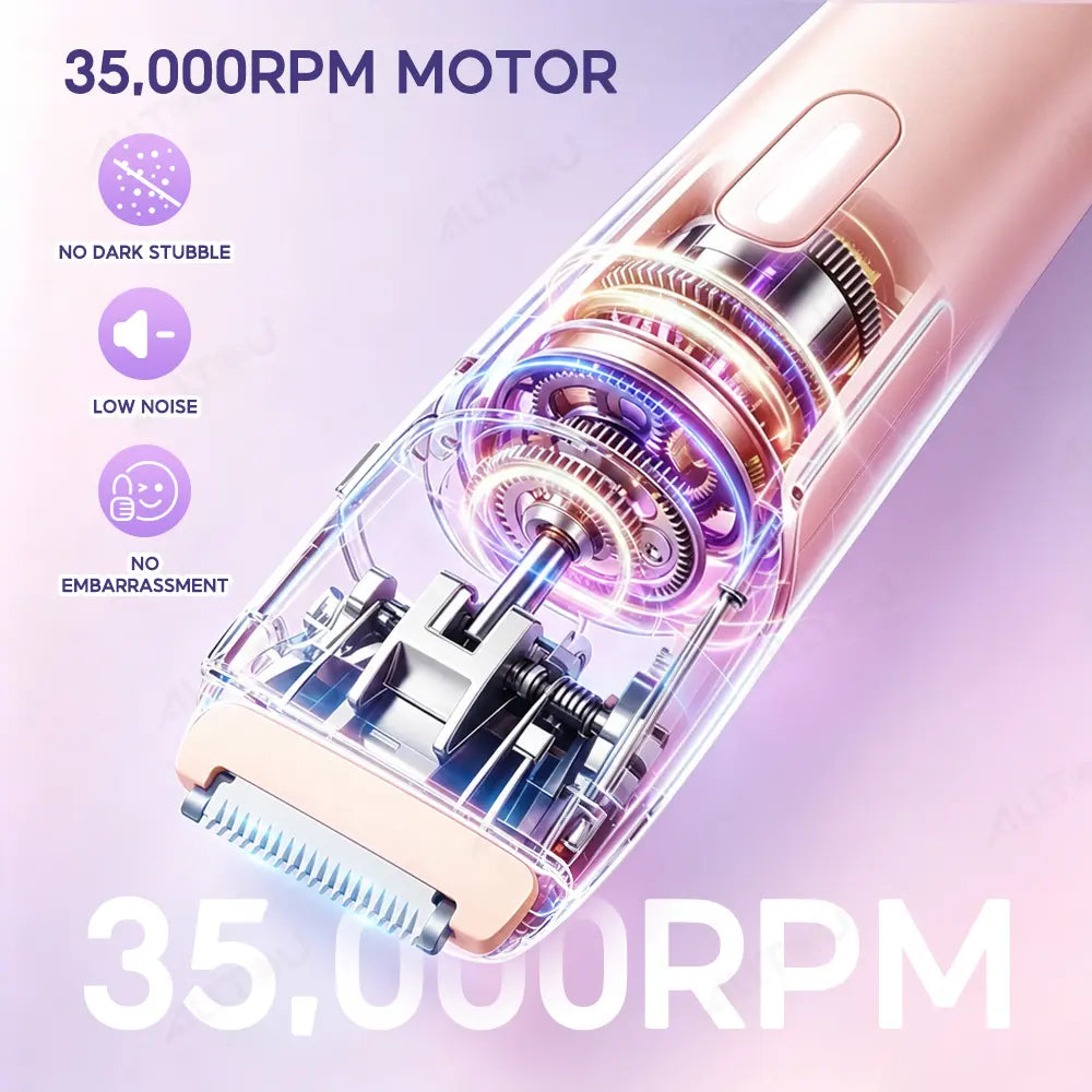 Alltou 3-In-1 Bikini Trimmer for Women, Electric Shaver & Body Hair Remover, Rechargeable Hair Removal Tool with Replaceable Heads for Pubic Hair, Bikini Area, Face, Underarms and Legs,Dorm Essentials Tiktokshopbacktoschool
