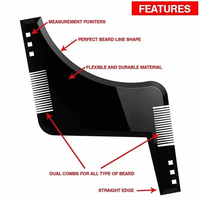 5Pc Men Beard Shaping Styling Template Comb Transparent Men&