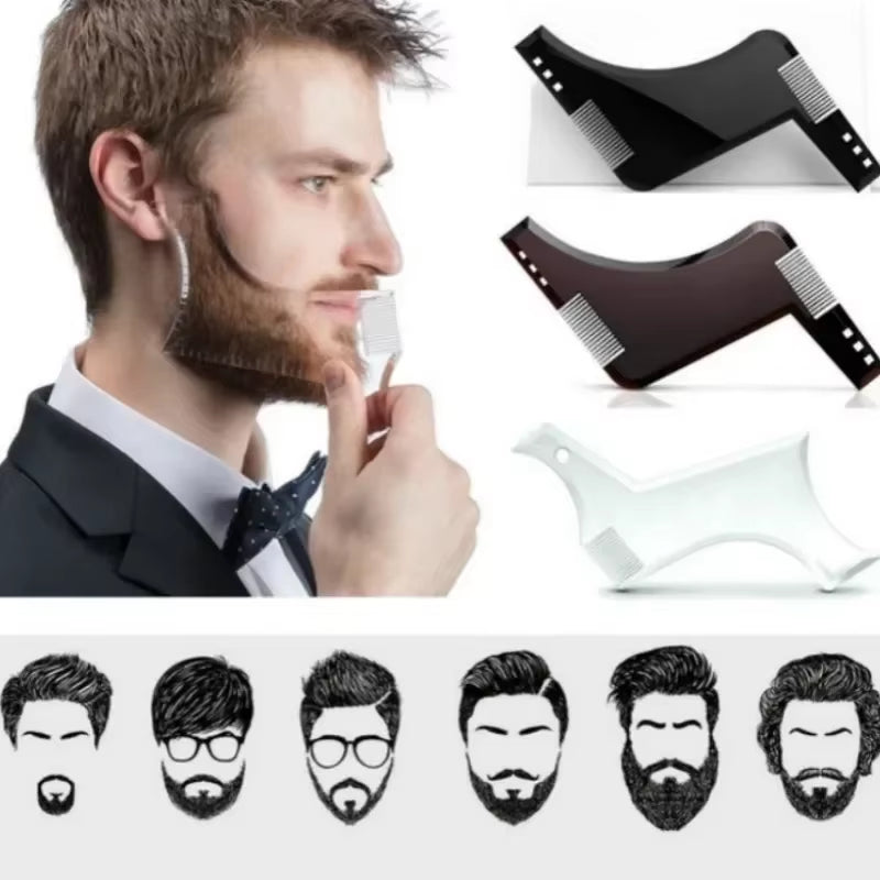 5Pc Men Beard Shaping Styling Template Comb Transparent Men&