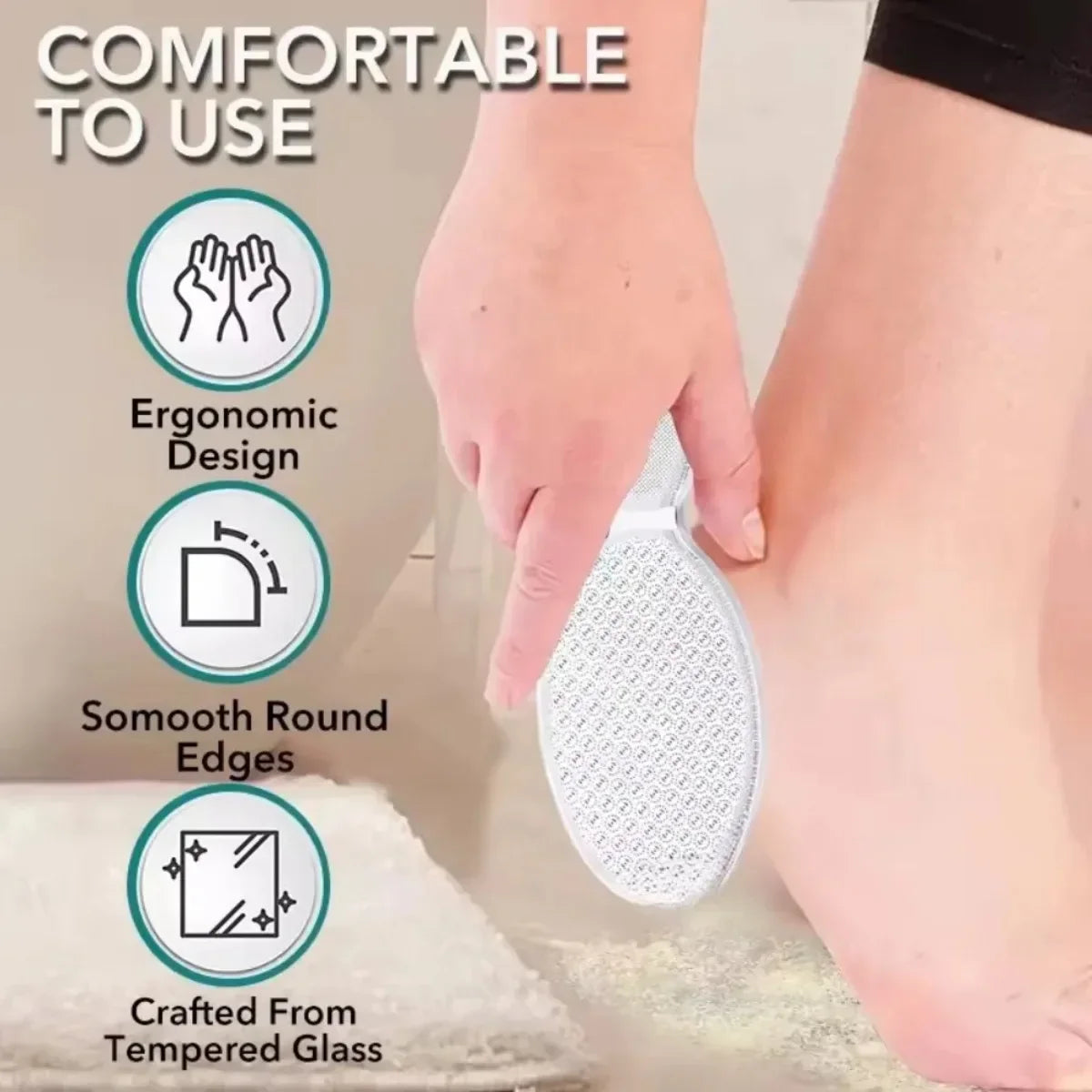 Nano Glass Foot File Double-Sided Exfoliating Foot Grinder Hard Dead Skin Callus Remover Foot Scrubber Pedicure Feet Care Tool