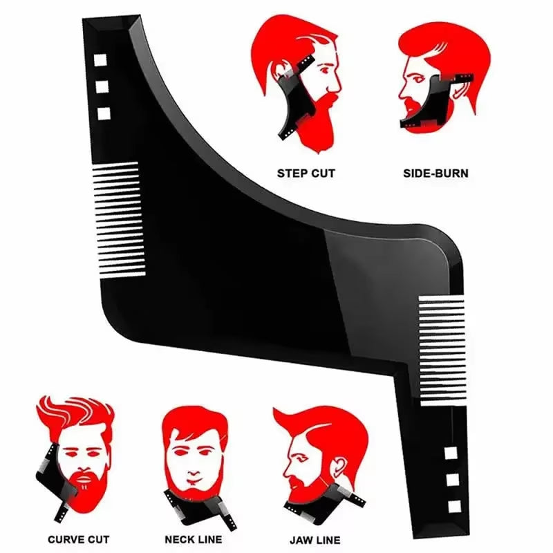5Pc Men Beard Shaping Styling Template Comb Transparent Men&