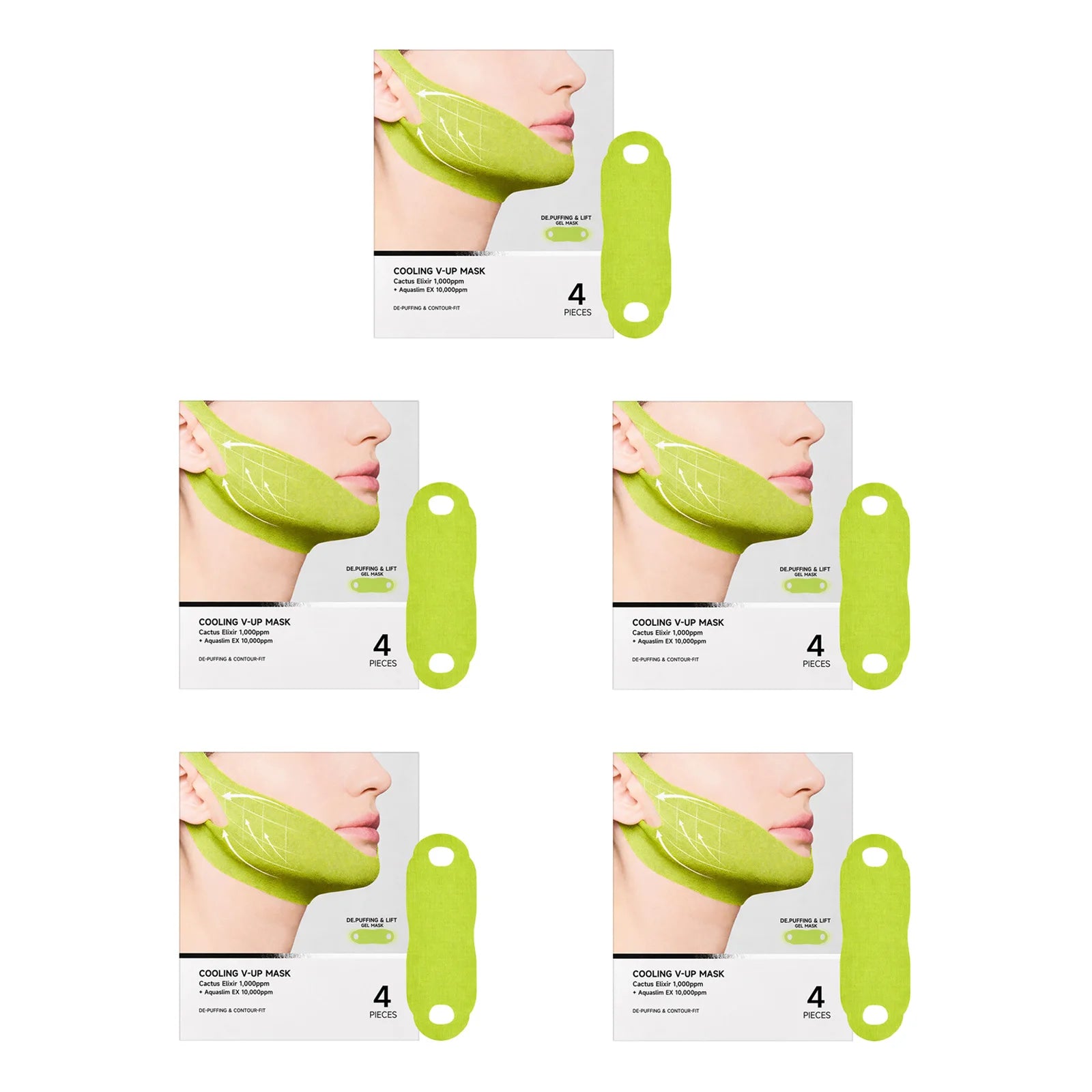 Cooling V-Up Face Lifting Mask Reduce Puffiness & Pore Tightening Contouring Firming Chin Neck V-Shape Facial Patch