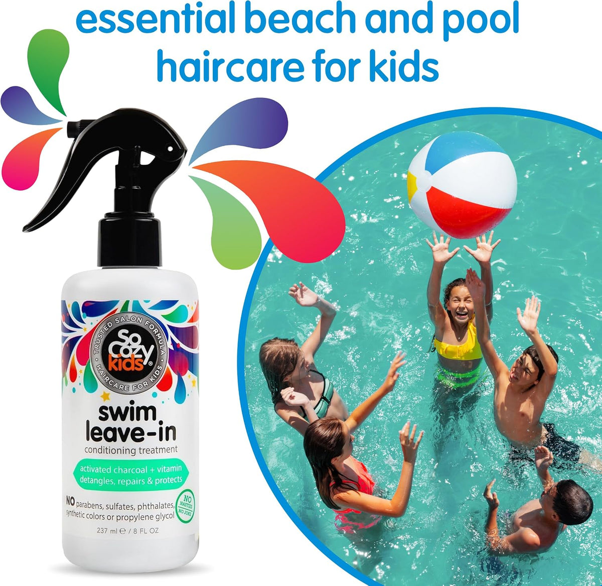 Socozy Splash Swim Leave-In Treatment plus Detangler, 8 Oz.