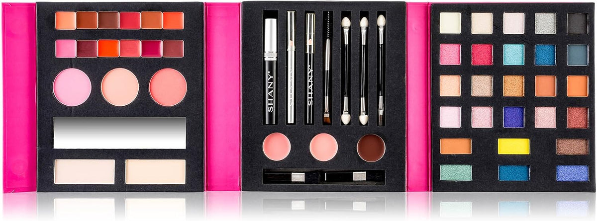 Beauty Book Makeup Kit All in One Travel Makeup Set - 35 Colors Eye Shadow, Eye Brow Makeup, Makeup Blushes, Powder Palette,10 Lip Colors, Eyeliner Pens & Makeup Mirror - Holiday Makeup Gift