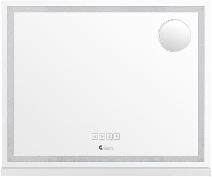 Hollywood Mirror Dimmable LED Bluetooth USB 10X Mag 58X49Cm