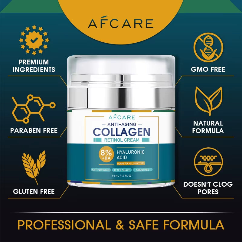 8% Hyaluronic Acid &amp; Collagen Face Moisturizer – Deep Hydration, Firming &amp; Anti-Aging Day Cream for Dry Skin – Dermatologist Tes