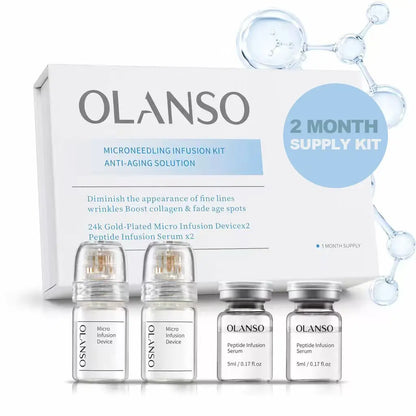 Olanso Facial Infusion Kit - 30 Ml Dropper Bottle Skin Care Kit with Radiant Serum &amp; Peptides, Multi-Pack for Glow up &amp; Aesthetic Glow, 1-Month Supply for All Skin Types, Dropper Bottle Skin Care Kits