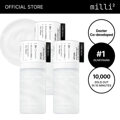 [Millimilli] 500 Dalton Collagen Peptide Complex Protein Mist, Korean Anti-Aging Firming Beauty Product, Hypoallergenic Plumping Self Care Gift for Women, Moisturize Hydrate for Fine Lines/Smile Lines/Loss of Elasticity, 1.86 Fl.Oz