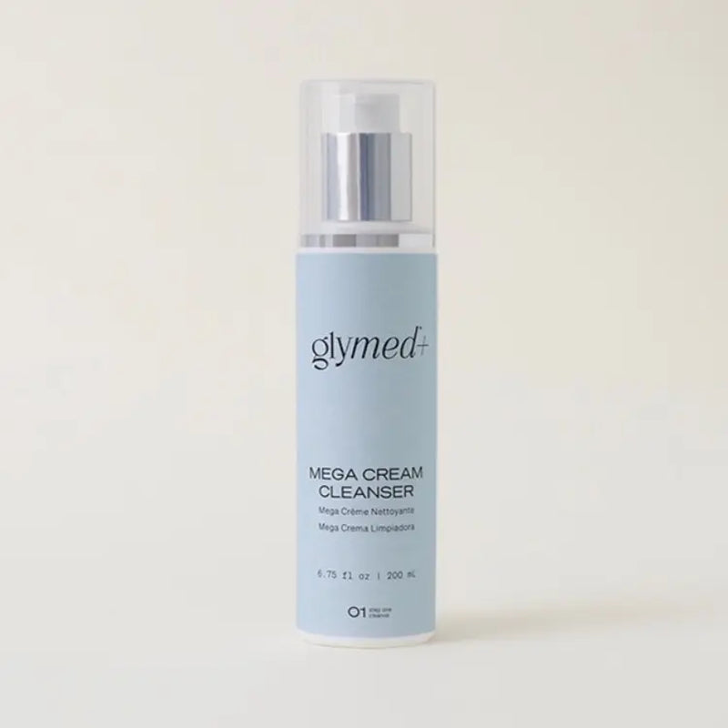Glymed Mega Cream Cleanser, Gentle Facial Wash with Silky, Smooth Formula, Shea, Sunflower &amp; Rosemary Infused Skincare (6.75 Oz/200 Ml, US-GM-057R), Olive