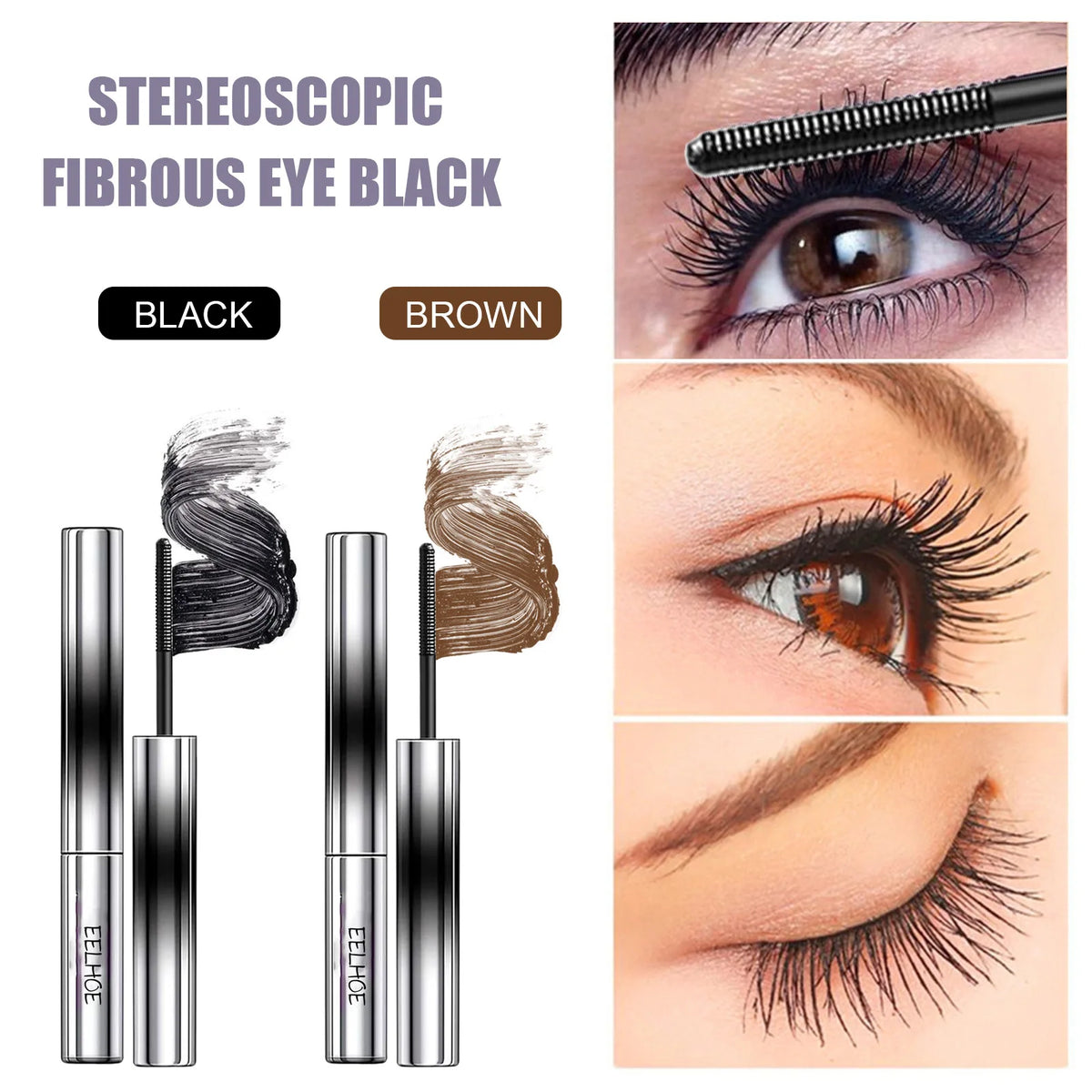 Silk Fiber Curling Eyelash Extension Mascara Lengthening Long Lasting Waterproof Eyes Black Lashes Brush Makeup Cosmetics