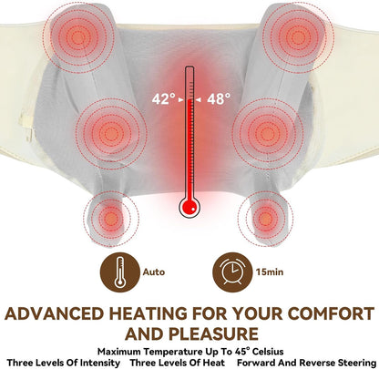 Neck Massage with Heat – Cordless Rechargeable Comfort Massager with 6 Rotating Nodes, Adjustable Speeds for Neck, Back, Shoulders, Legs &amp; Feet – Home, Office or Travel Use
