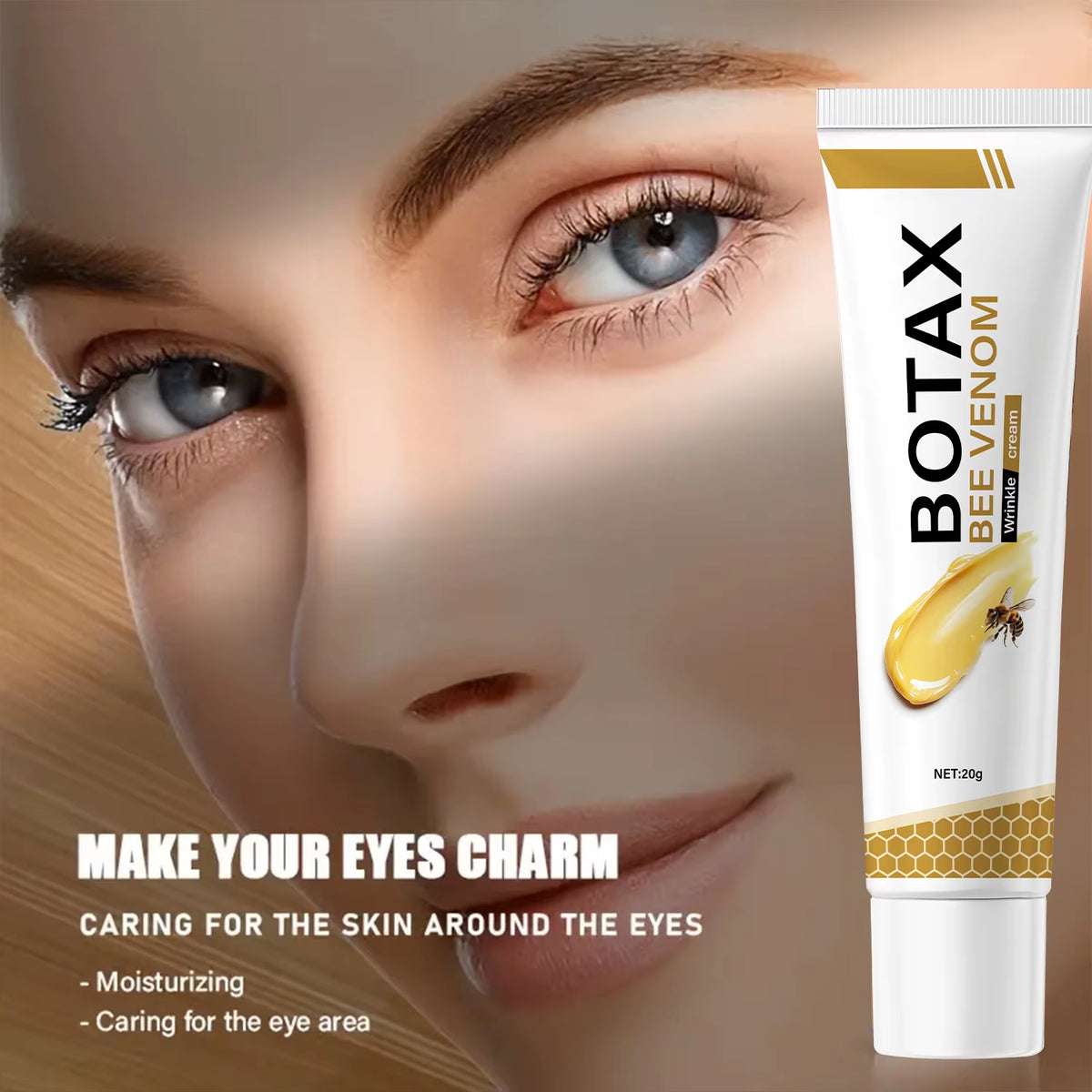 Botax Bee Venom Eye Cream, Light Texture, Moisturizes &amp; Protects Skin—Daily Use for Elastic, Smooth, Wrinkle-Reducing Results