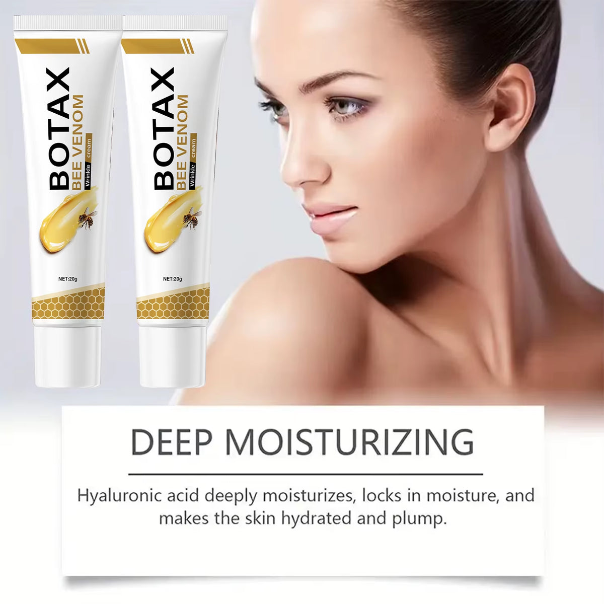 Botax Bee Venom Eye Cream, Light Texture, Moisturizes &amp; Protects Skin—Daily Use for Elastic, Smooth, Wrinkle-Reducing Results