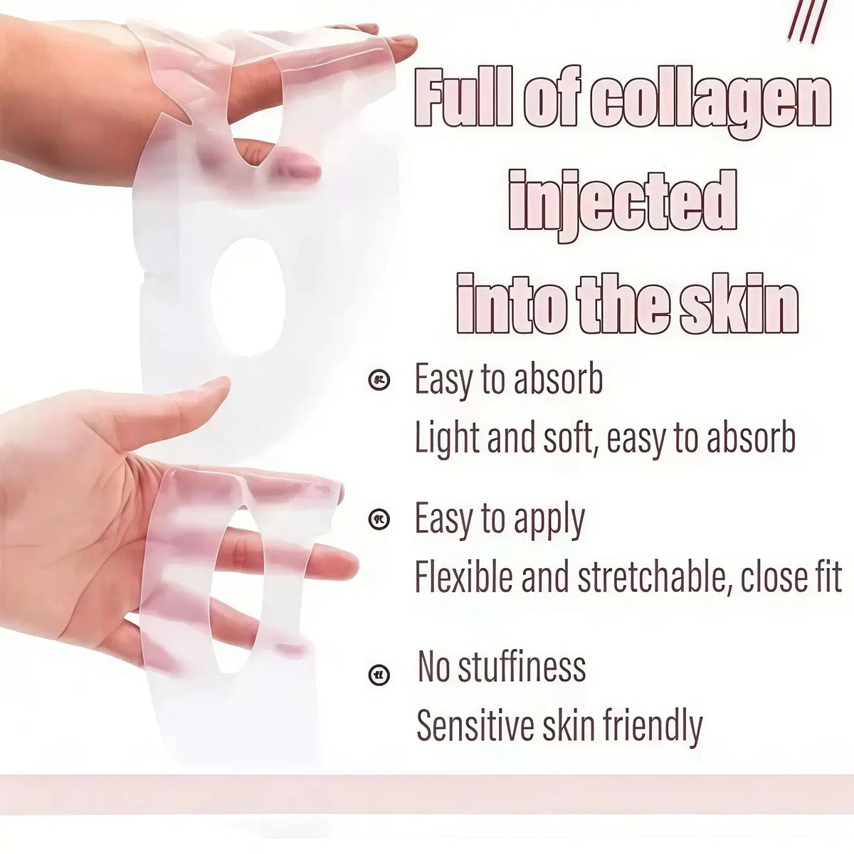 Quasi Collagen Glow up Mask 2.0, Quasi Biocollagen Face Mask, Firm Skin Deep Hydratingmasks for Wrinkle Reduction and Poreminimization - Glow like Glass Skin