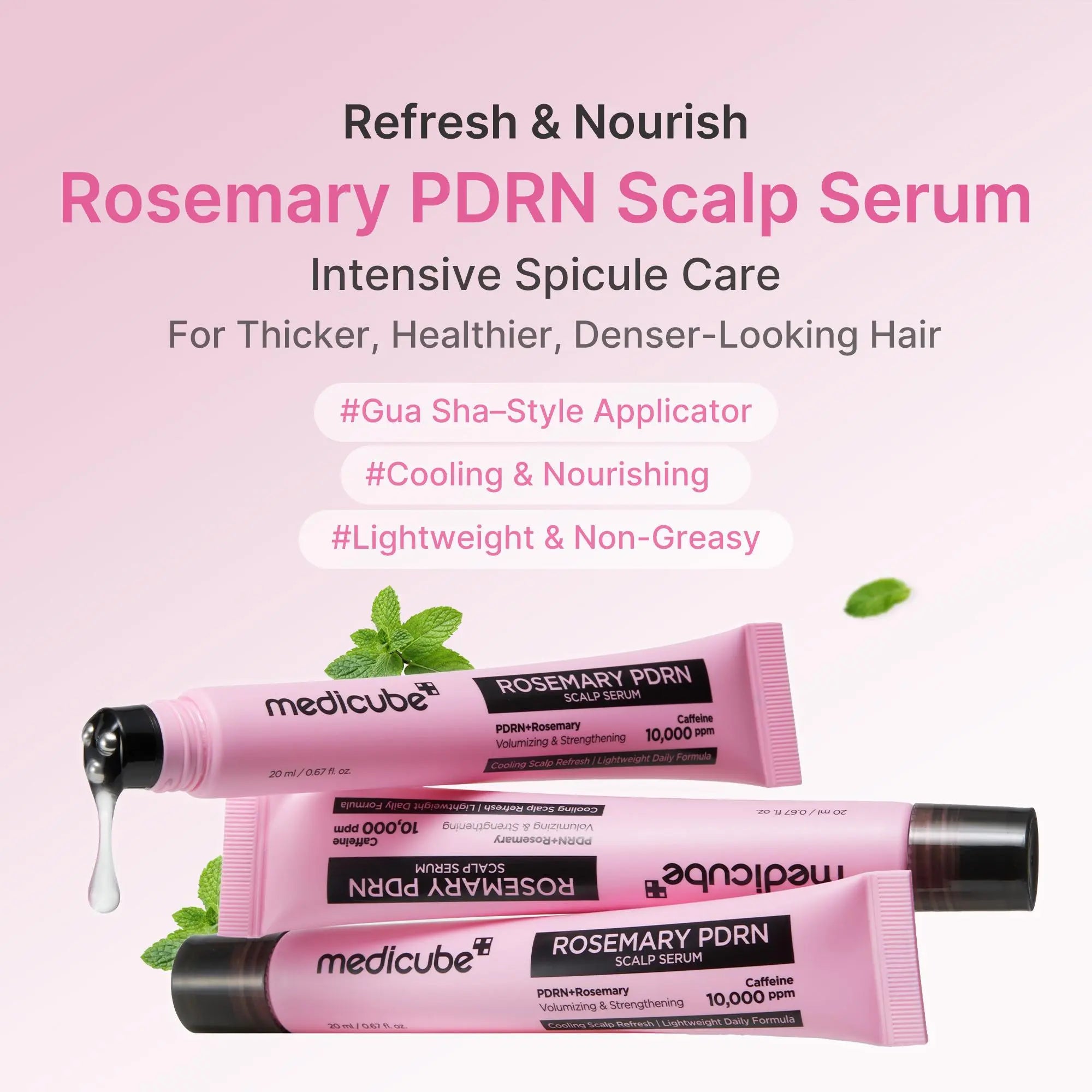 [LIMITED EDITION] Rosemary PDRN Hair Care Set | ALL-IN-ONE 4-Step Routine for Glass Hair | Shampoo, Conditioner, Hair Mask, Scalp Serum + FREE Brush | Care for Damaged, Frizzy Hair, Split Ends, Flaky &amp; Weakened Scalp | Korean Hair Care