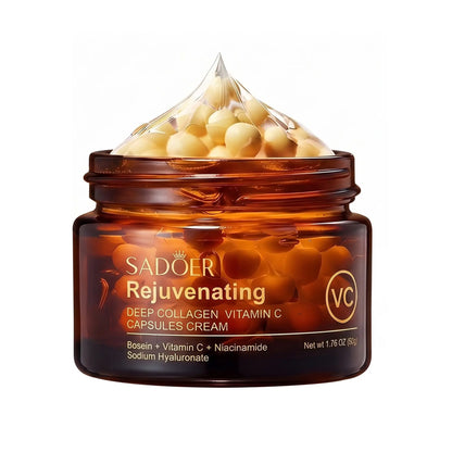 Korean Brightening Face Lotion Capsules - Firming Collagen &amp; Vitamin C Moisturizing Cream for Uneven Skin Tone, Hydrate &amp; Deep Moisture Glow, Korean Skincare