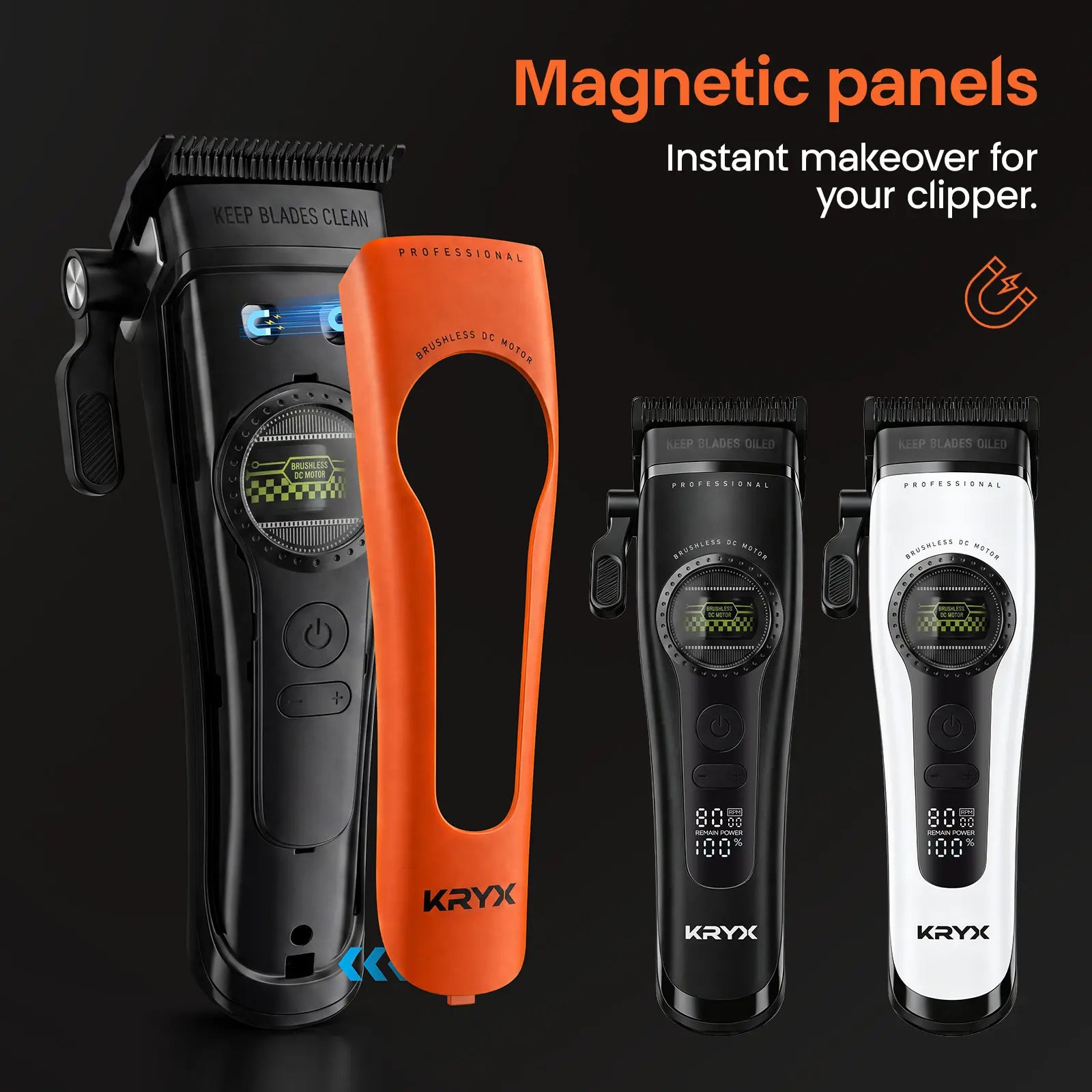 Professional Hair Clippers for Men Outer-Rotor Motor Hair Trimmer Dlc-Blade Barber Clipper for Hair Cutting Cordless Electric Clippers Hair Cutter