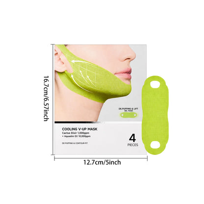 Cooling V-Up Face Lifting Mask Reduce Puffiness &amp; Pore Tightening Contouring Firming Chin Neck V-Shape Facial Patch