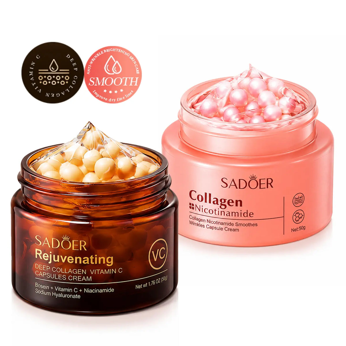 Korean Brightening Face Lotion Capsules - Firming Collagen &amp; Vitamin C Moisturizing Cream for Uneven Skin Tone, Hydrate &amp; Deep Moisture Glow, Korean Skincare