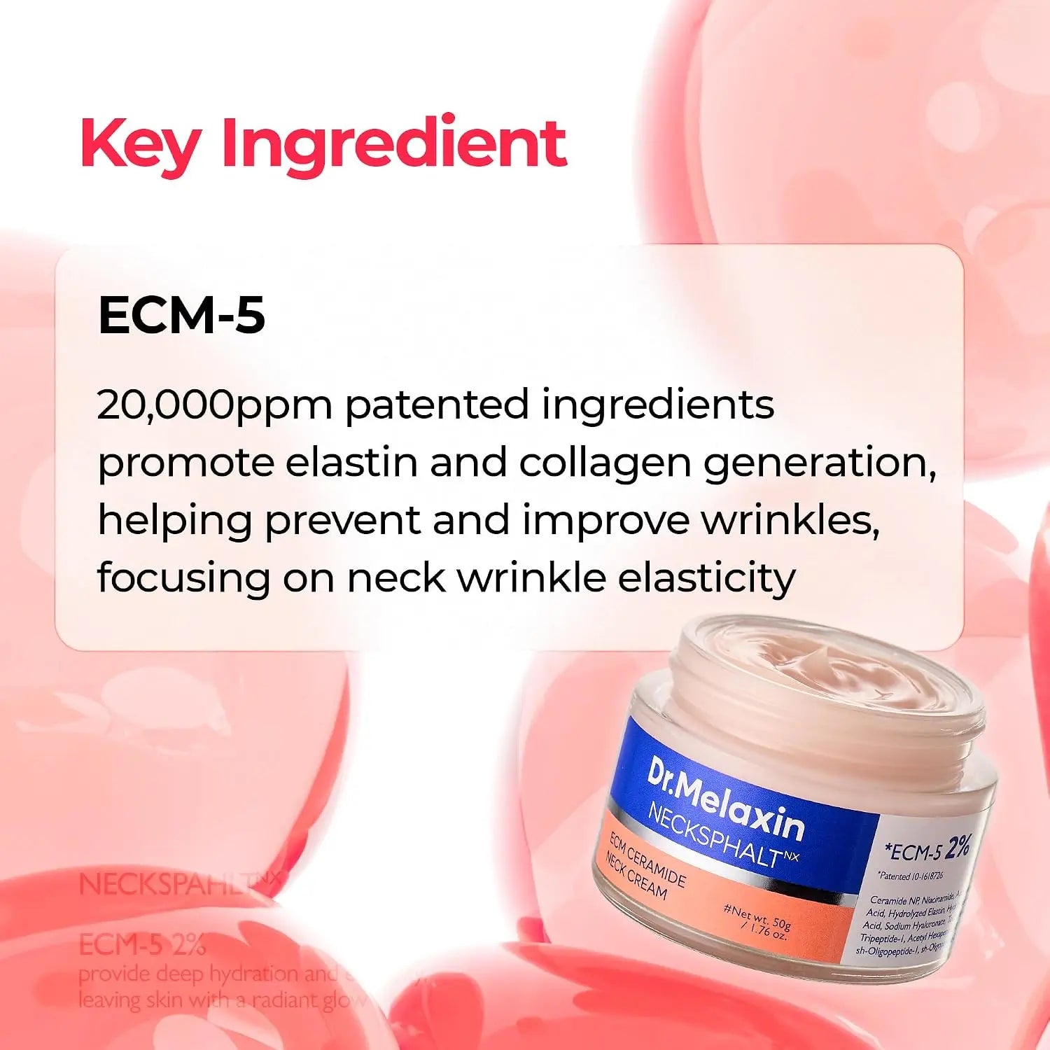 [Dr.Melaxin] Necksphalt ECM Ceramide Neck Cream 50Ml – Firming &amp; Lifting Neck Cream for Wrinkles &amp; Sagging Skin, Ceramide &amp; Collagen for Elasticity &amp; Radiant Glow
