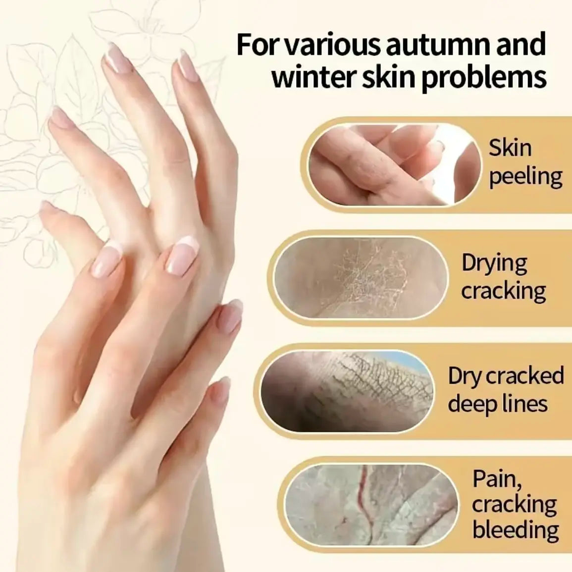 Collagen Anti-Wrinkle Hand Cream Hydrating Anti-Drying Anti-Crack Moisturise Nourish Dry Skin Softening Hand Care Repair Product Nourishing Moisturize