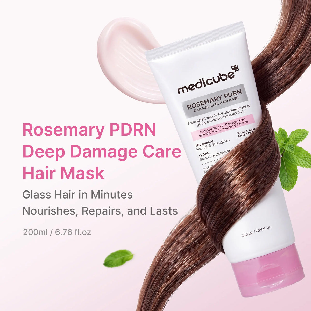 [LIMITED EDITION] Rosemary PDRN Hair Care Set | ALL-IN-ONE 4-Step Routine for Glass Hair | Shampoo, Conditioner, Hair Mask, Scalp Serum + FREE Brush | Care for Damaged, Frizzy Hair, Split Ends, Flaky &amp; Weakened Scalp | Korean Hair Care
