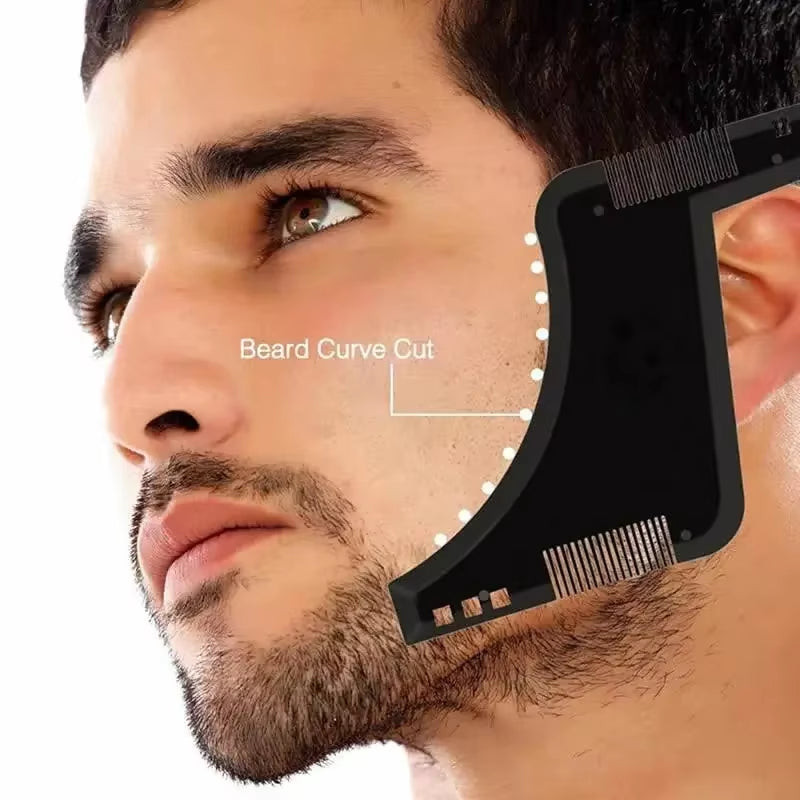 5Pc Men Beard Shaping Styling Template Comb Transparent Men&