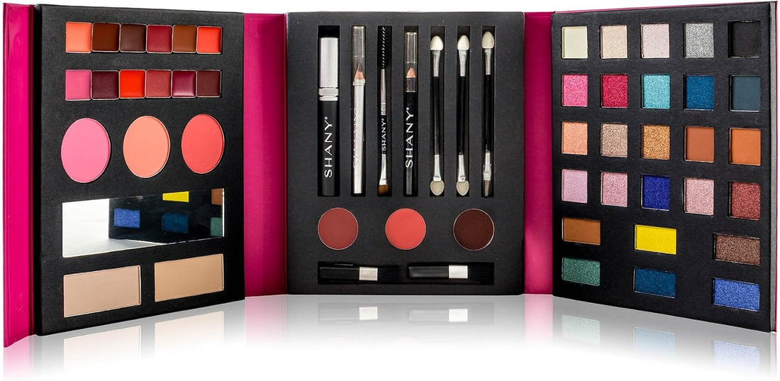 Beauty Book Makeup Kit All in One Travel Makeup Set - 35 Colors Eye Shadow, Eye Brow Makeup, Makeup Blushes, Powder Palette,10 Lip Colors, Eyeliner Pens &amp; Makeup Mirror - Holiday Makeup Gift