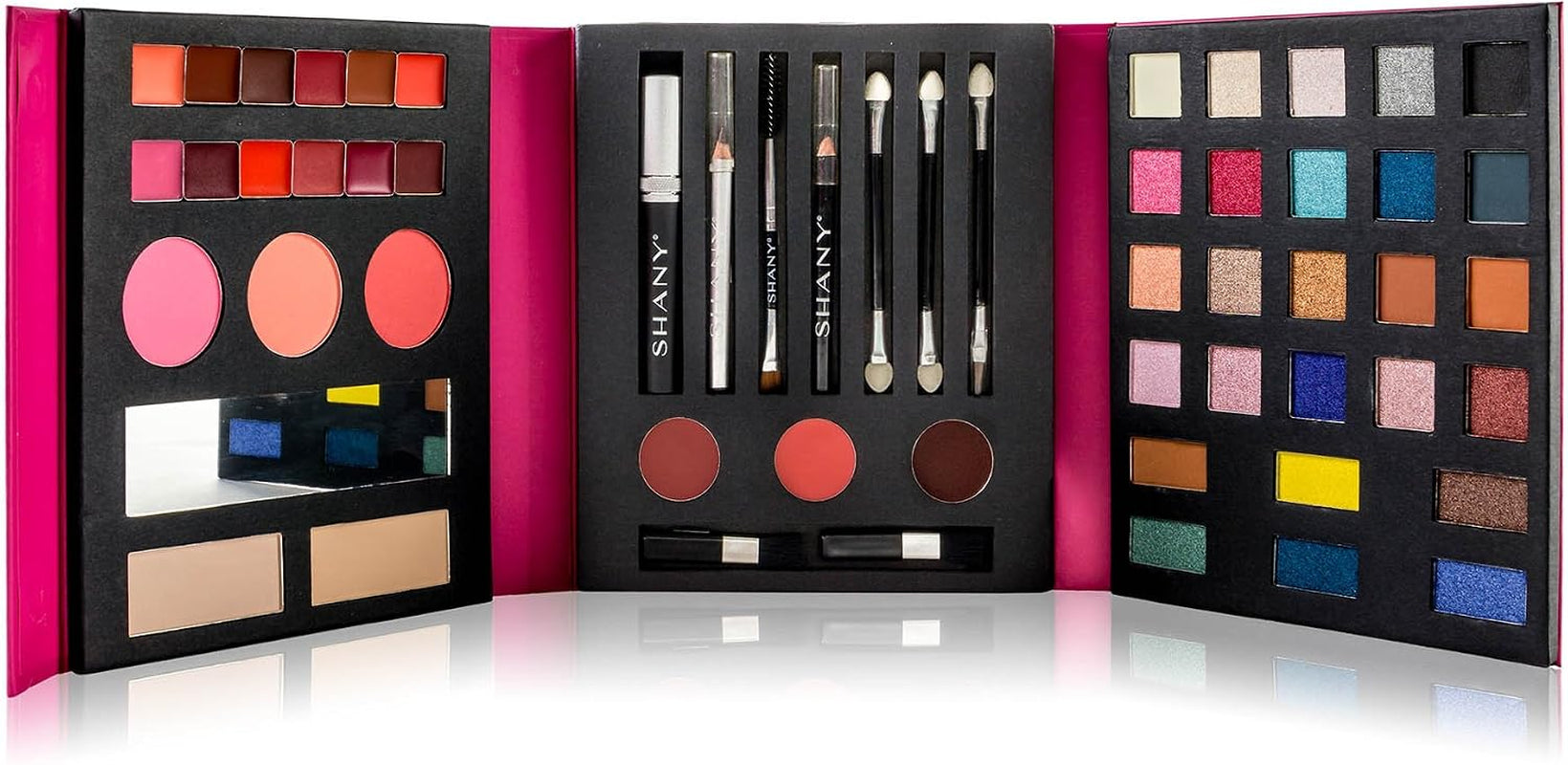 Beauty Book Makeup Kit All in One Travel Makeup Set - 35 Colors Eye Shadow, Eye Brow Makeup, Makeup Blushes, Powder Palette,10 Lip Colors, Eyeliner Pens &amp; Makeup Mirror - Holiday Makeup Gift
