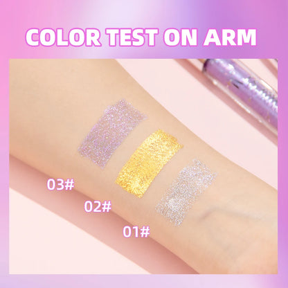 Sliver Gold Purple Glitter Mascara Quick Dry Lasting Waterproof Curling Thick Shiny Eyelash Diamond Mascara 3 Colors