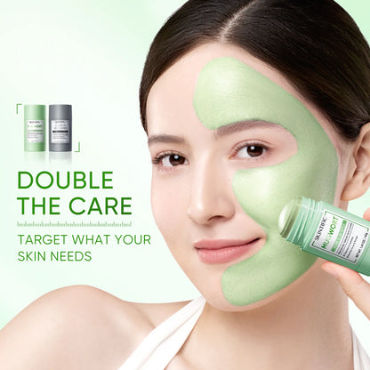 SKINTIFIC Mugwort &amp; Volcano Clay Stick Twin Combo - Glycolic Acid &amp; Salicylic Acid Exfoliating Duo - Gentle Non-Drying Clay Mask Sticks