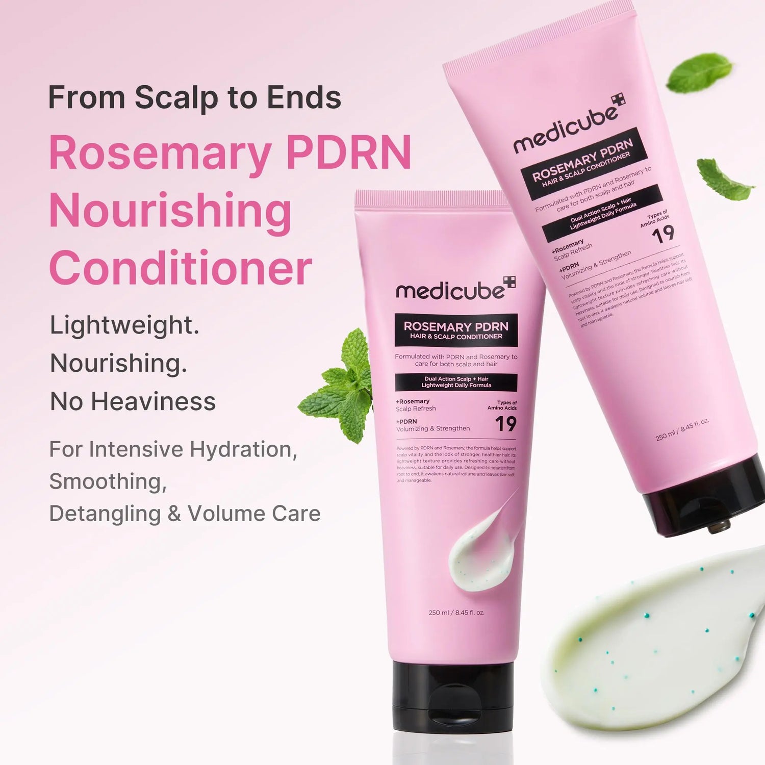 [LIMITED EDITION] Rosemary PDRN Hair Care Set | ALL-IN-ONE 4-Step Routine for Glass Hair | Shampoo, Conditioner, Hair Mask, Scalp Serum + FREE Brush | Care for Damaged, Frizzy Hair, Split Ends, Flaky &amp; Weakened Scalp | Korean Hair Care