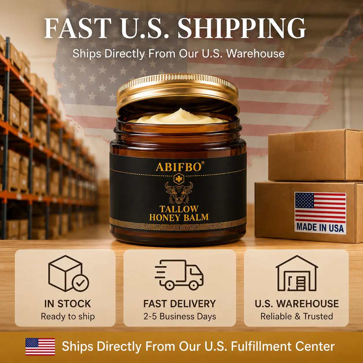 Grass-Fed Beef Tallow Cream with Raw Honey, Deep Moisturizer for Dry Sensitive Skin, Nourishing Face &amp; Body Cream, Natural Clean Skincare for Soft Smooth Skin