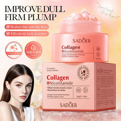 Korean Brightening Face Lotion Capsules - Firming Collagen &amp; Vitamin C Moisturizing Cream for Uneven Skin Tone, Hydrate &amp; Deep Moisture Glow, Korean Skincare
