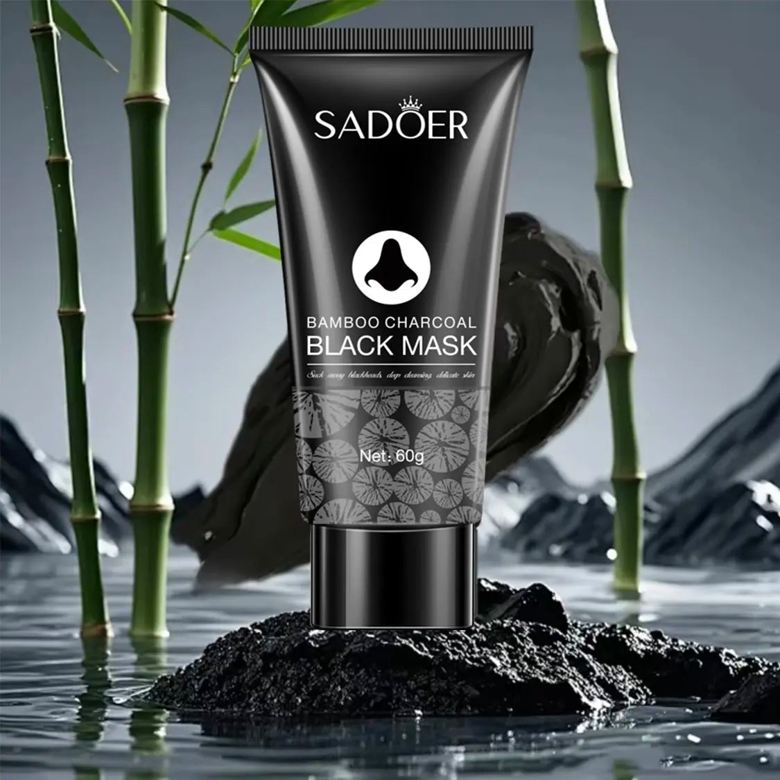 Blackhead Removal Peeling Mask Bamboo Charcoal Deep Pore Cleansing for Face &amp; Nose 60Ml Gentle Exfoliation Flawless Clear Comfort Facial Daily Skin Repair