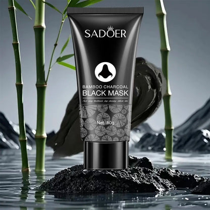 Blackhead Removal Peeling Mask Bamboo Charcoal Deep Pore Cleansing for Face &amp; Nose 60Ml Gentle Exfoliation Flawless Clear Comfort Facial Daily Skin Repair