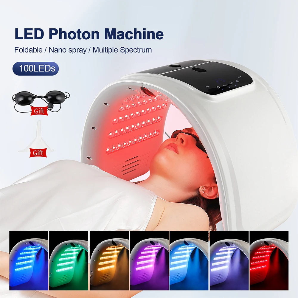 Skin Hydrating Sprayer LED Mask Facial Machine Nano Mist 7 Colors LED Photon Machine Face&amp;Body Salon SPA Home Use Skin Care