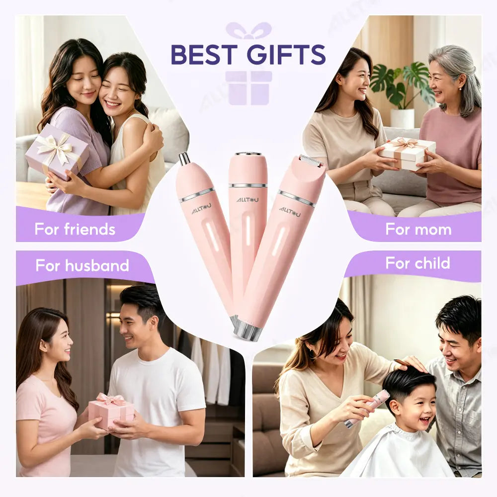 Alltou 3-In-1 Bikini Trimmer for Women, Electric Shaver &amp; Body Hair Remover, Rechargeable Hair Removal Tool with Replaceable Heads for Pubic Hair, Bikini Area, Face, Underarms and Legs,Dorm Essentials Tiktokshopbacktoschool