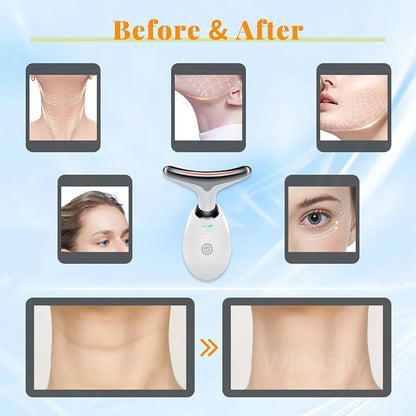 Microcurrent Face Neck Lifting Massager LED Photon Therapy Skin Tighten Massage Reduce Double Chin anti Wrinkle Beauty Device