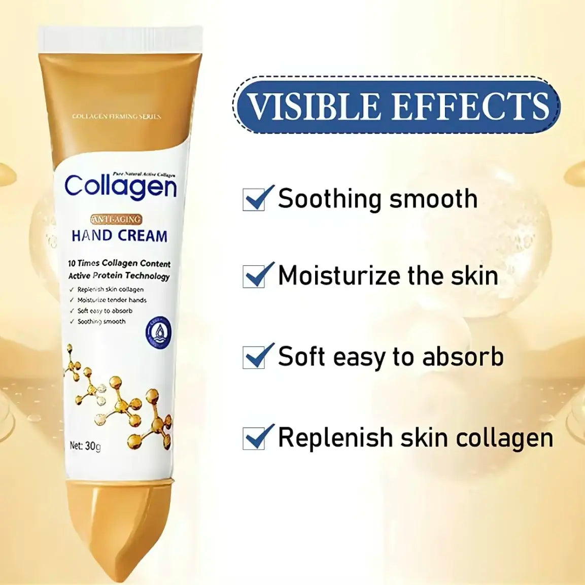 Collagen Anti-Wrinkle Hand Cream Hydrating Anti-Drying Anti-Crack Moisturise Nourish Dry Skin Softening Hand Care Repair Product Nourishing Moisturize