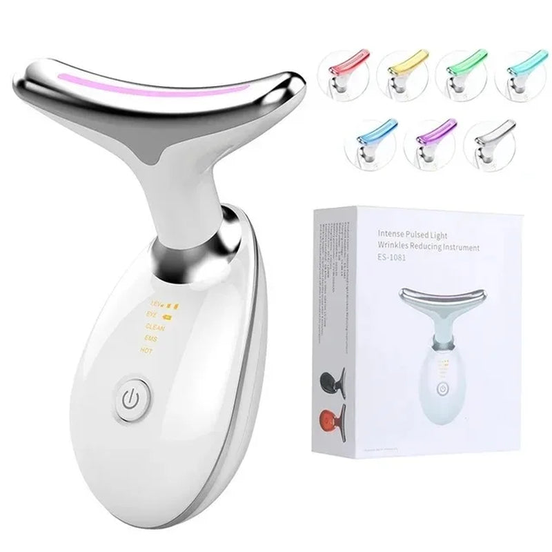 Microcurrent Face Neck Lifting Massager LED Photon Therapy Skin Tighten Massage Reduce Double Chin anti Wrinkle Beauty Device