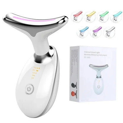 Microcurrent Face Neck Lifting Massager LED Photon Therapy Skin Tighten Massage Reduce Double Chin anti Wrinkle Beauty Device