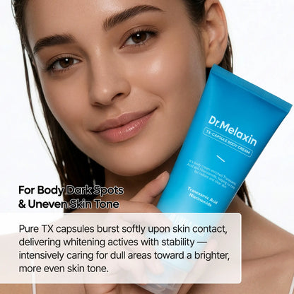 [Dr.Melaxin Official] 2-Step Smoothing Body Glow Routine, Tranexamic Acid Exfoliating Spray &amp; Niacinamide Capsule Cream for Dark Spots &amp; Hyperpigmentation