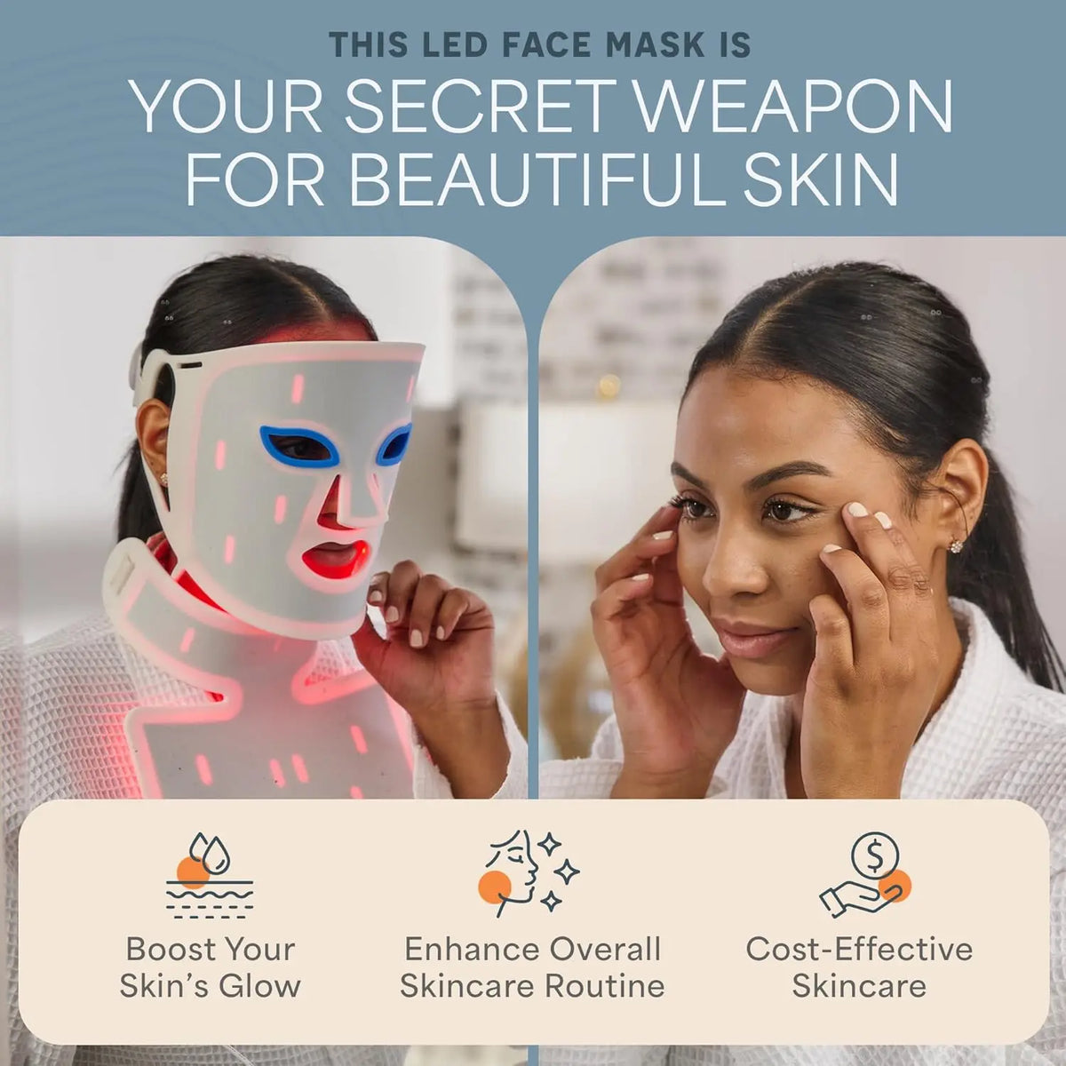 Lifepro Revitaglow Pro Red Light Therapy Mask – HSA/FSA Eligible, Infrared Red Light Therapy for Face &amp; Neck, 234 Triple-Chip Silicon Leds, 5 Modes – Skin Wellness &amp; Comfort