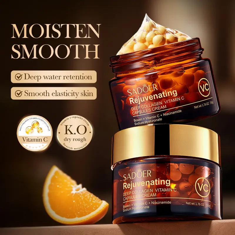 Korean Brightening Face Lotion Capsules - Firming Collagen &amp; Vitamin C Moisturizing Cream for Uneven Skin Tone, Hydrate &amp; Deep Moisture Glow, Korean Skincare