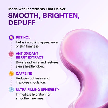 [Anua] Retinol Berry Revitalizing Eye Patch for Wrinkle and Dark Circles(60Ea), 8Hour Plumping Effect in 10 Minutes, Fuller Looking &amp; Lifted Skin, Hyal-Plumping Effect, Brightens Undereye by Antioxidant Berry Extracts, Relieves Puffiness with Caffeine