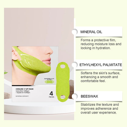 Cooling V-Up Face Lifting Mask Reduce Puffiness &amp; Pore Tightening Contouring Firming Chin Neck V-Shape Facial Patch